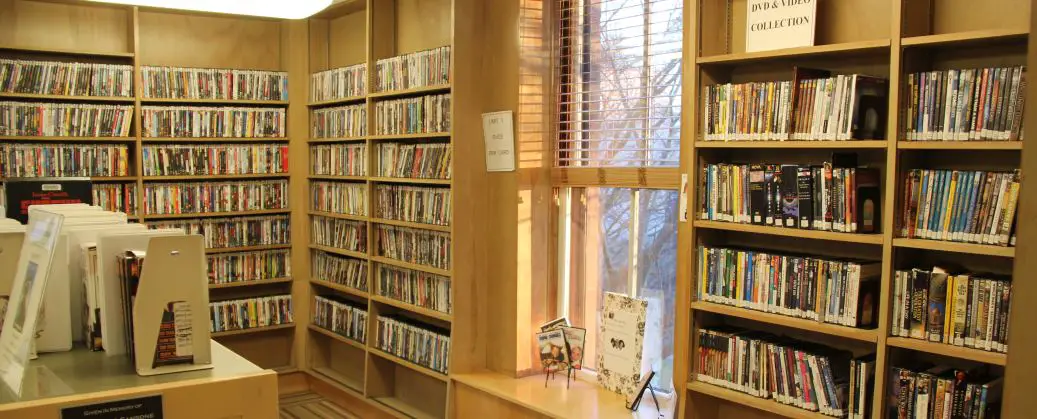 DVDs at the Rogers Free Library in Bristol, RI