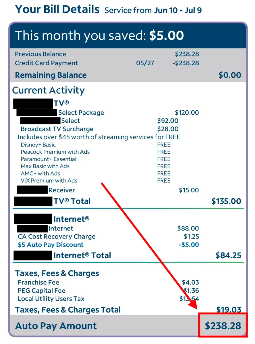 Massive cable TV bill