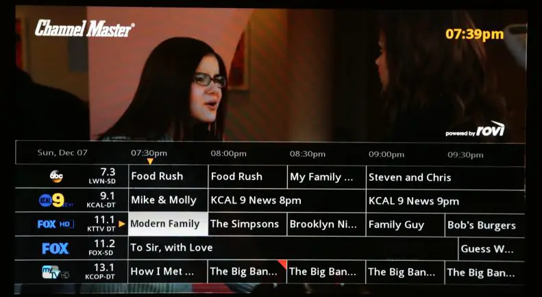 Channel Master DVR+ channel guide