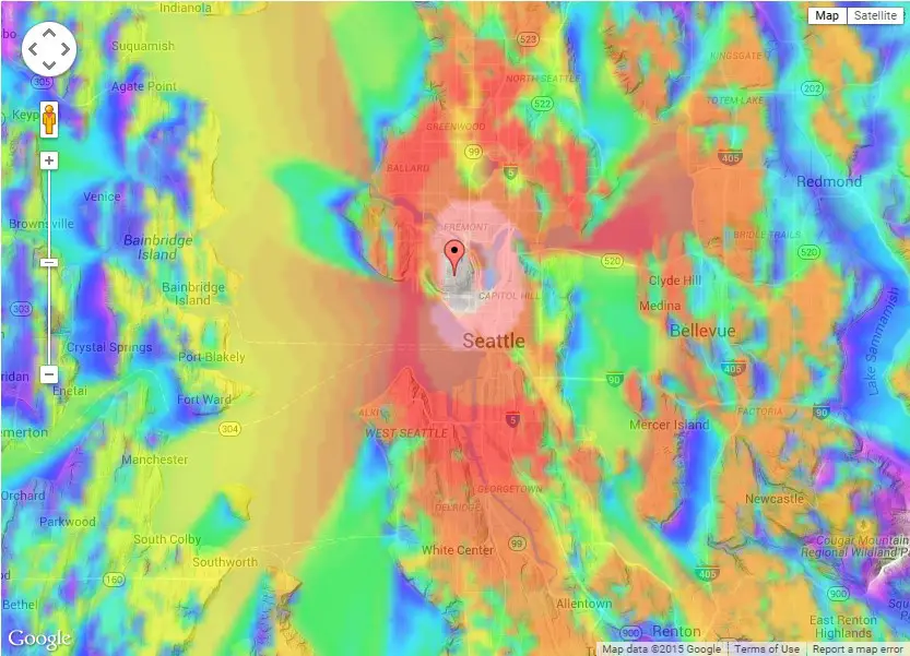 Seattle TV reception map
