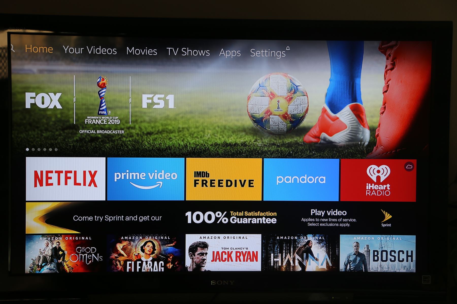 Amazon Fire TV Stick home screen