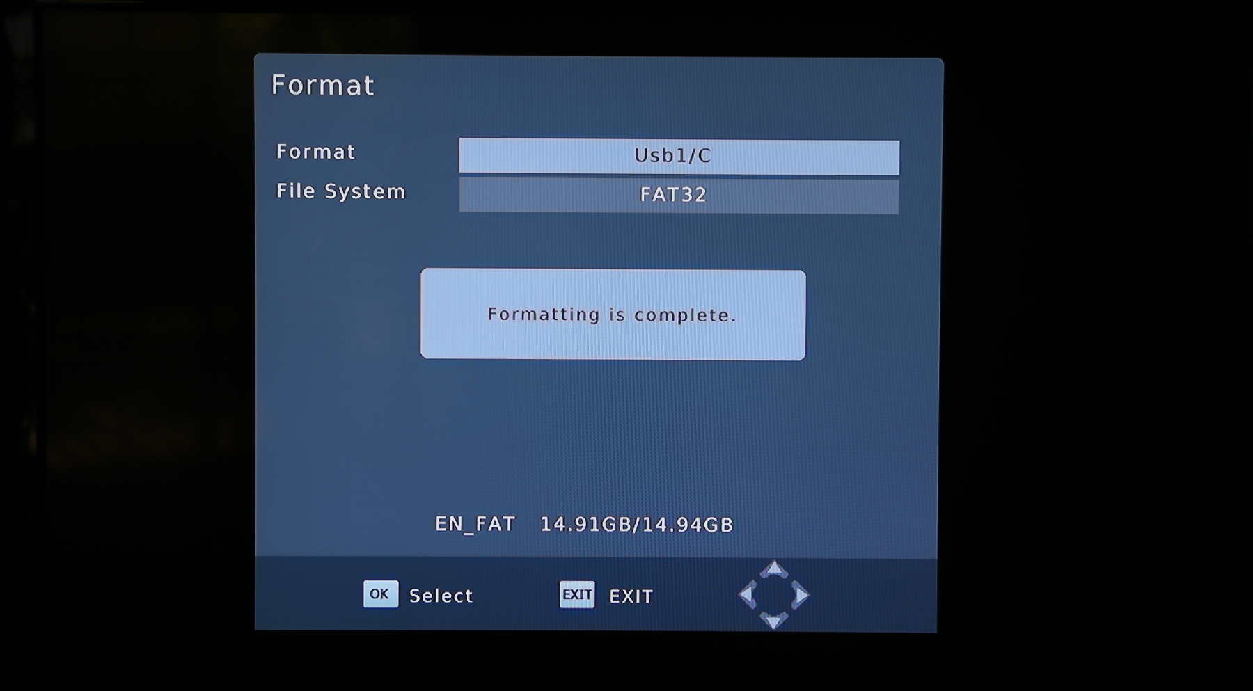 Formatting a USB drive on the HOMEWORX converter box