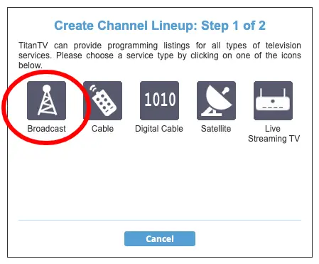 Titan TV setup step 1