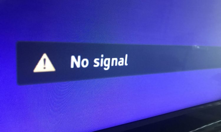 TV screen showing no signal