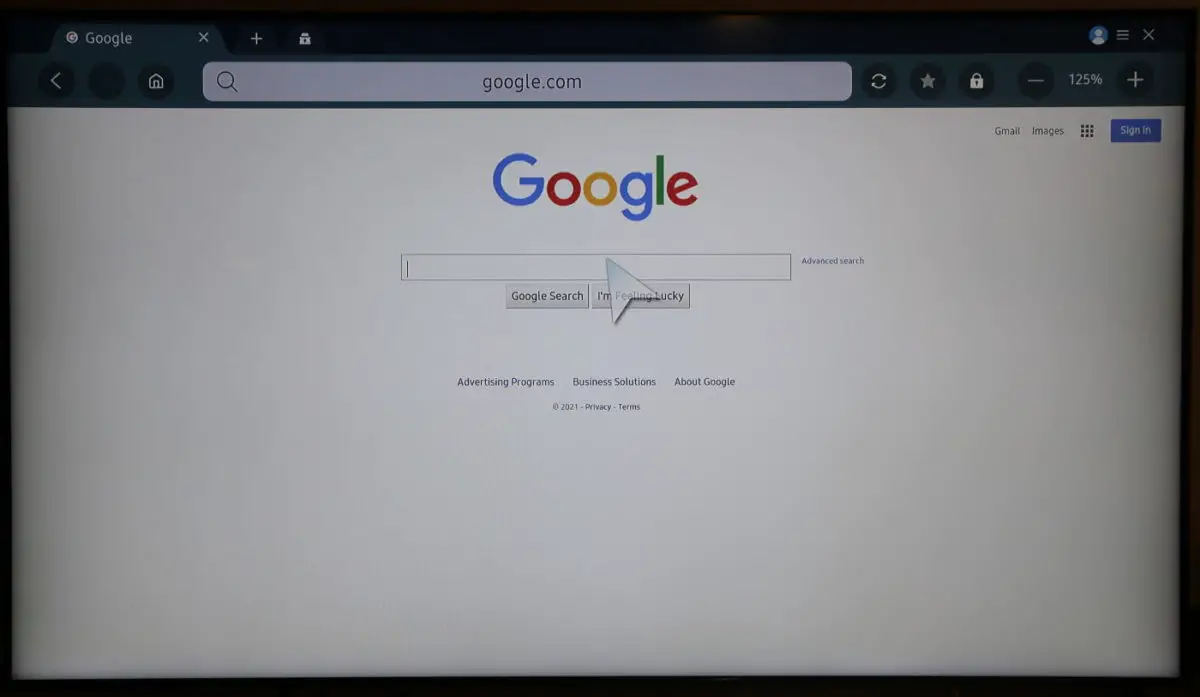 Samsung TV web browser