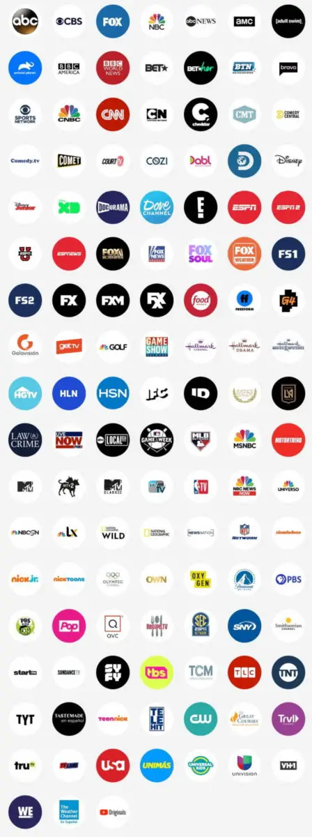 YouTube.TV channels