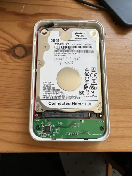 Hard drive from the Amazon Fire TV Recast
