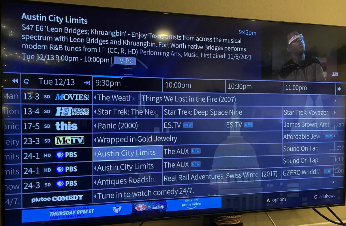 The TiVo channel guide looks good and works well