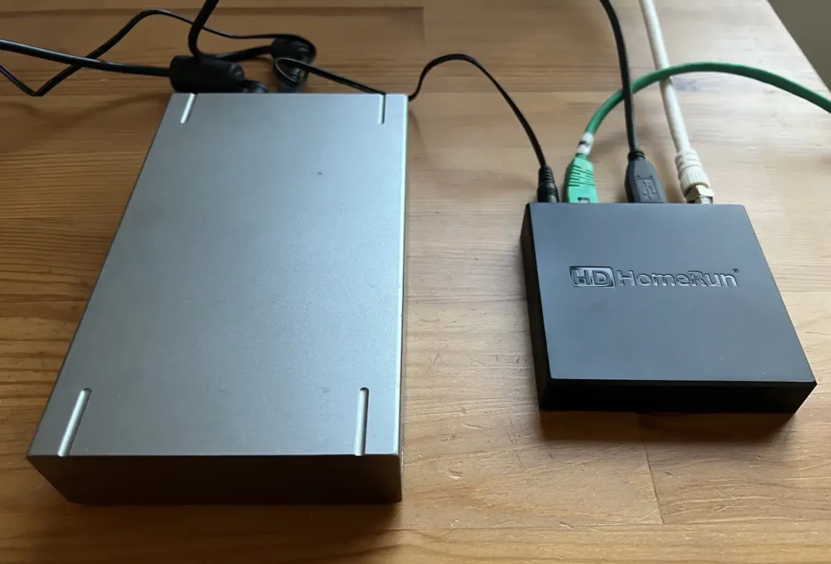 My Flex Duo connected to a USB hard drive