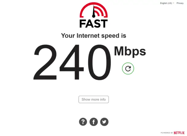 My Verizon 5G download speed results