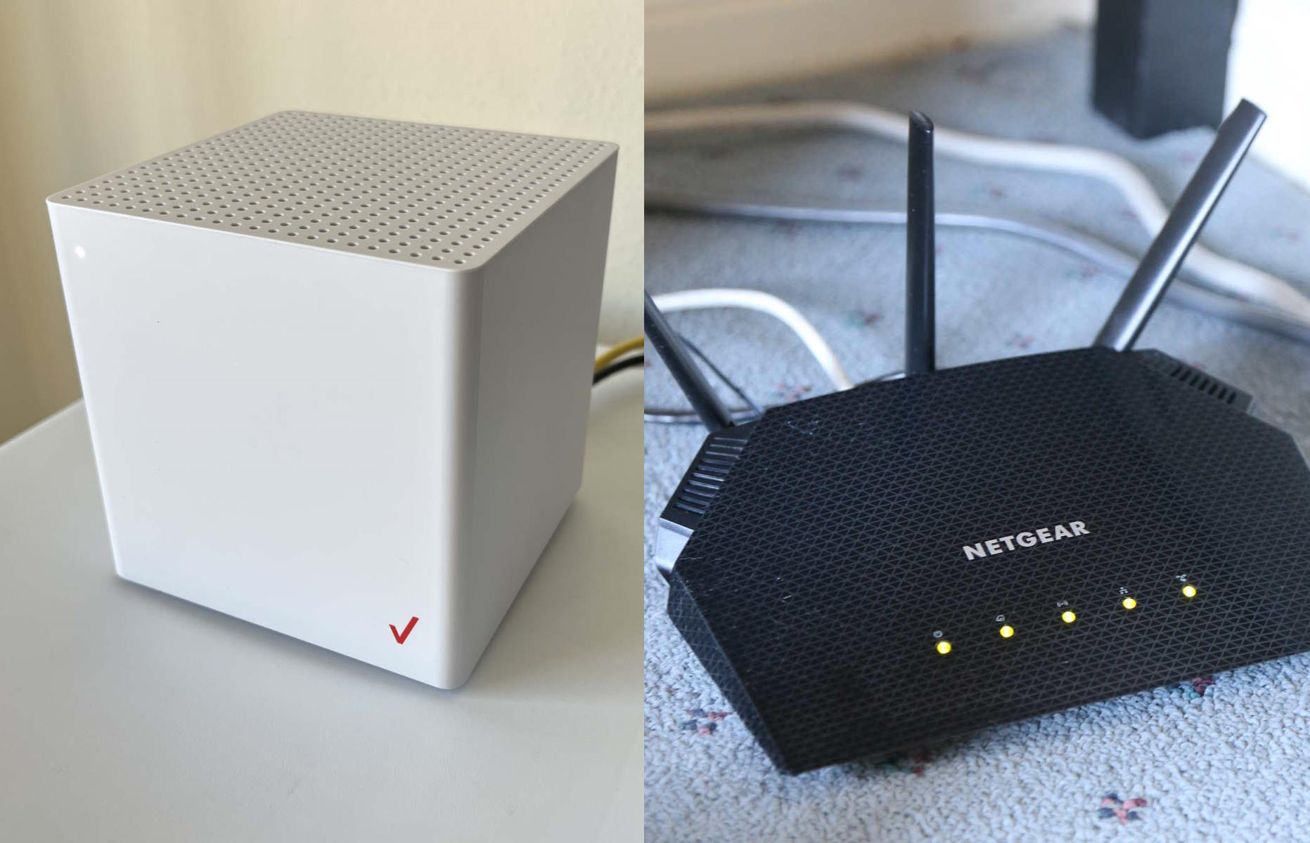 Verizon 5G Home Internet gateway with Netgear Wi-Fi router